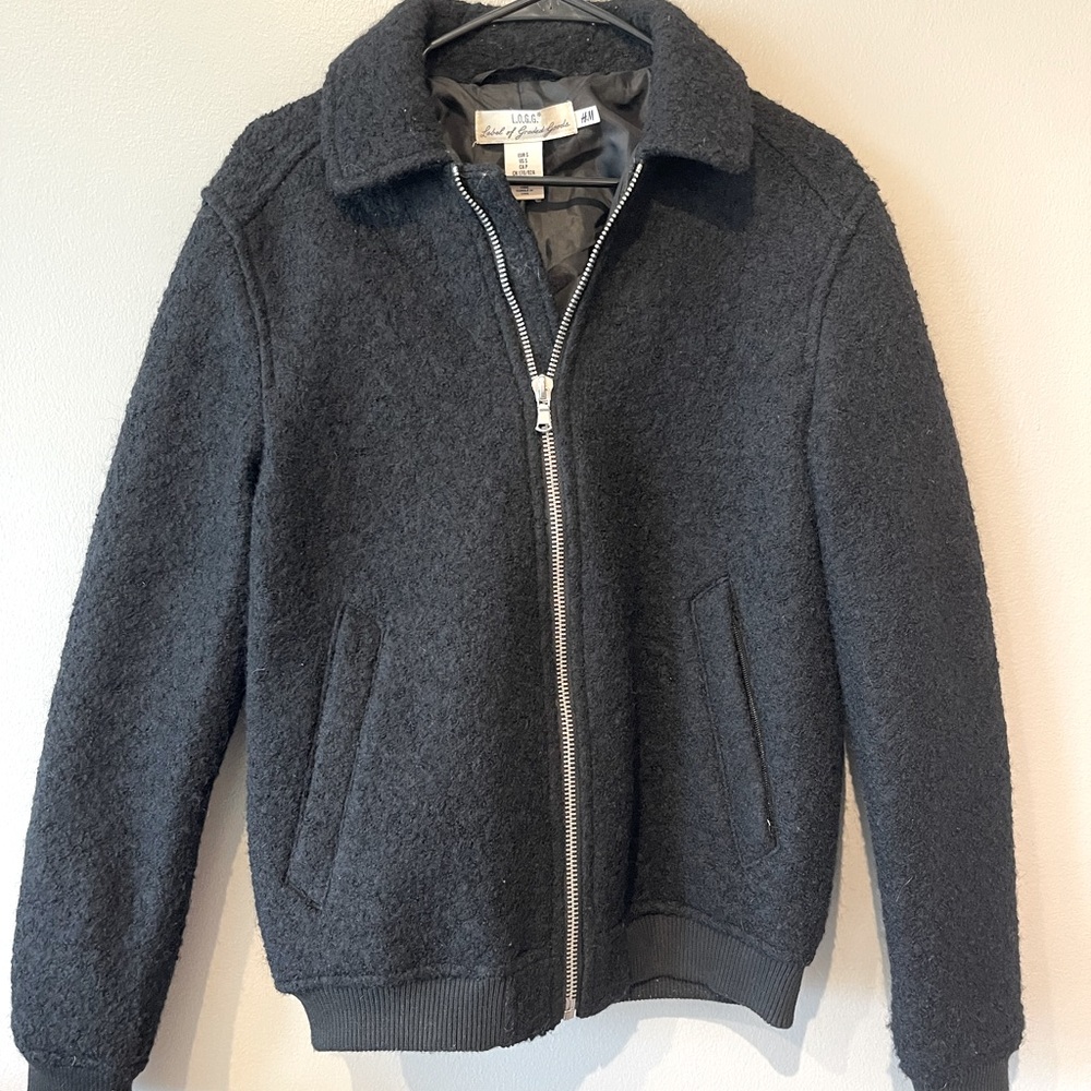 Black wool bomber jacket